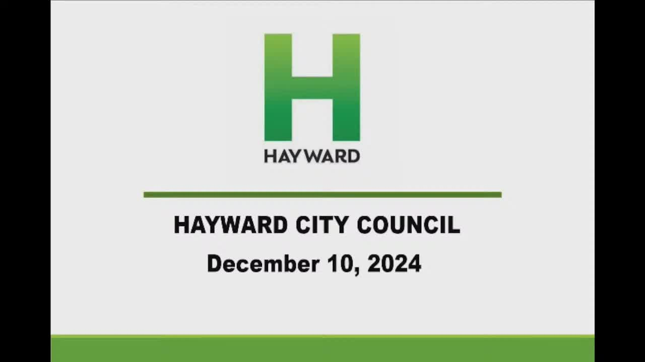 Hayward City Council Meeting December 10, 2024